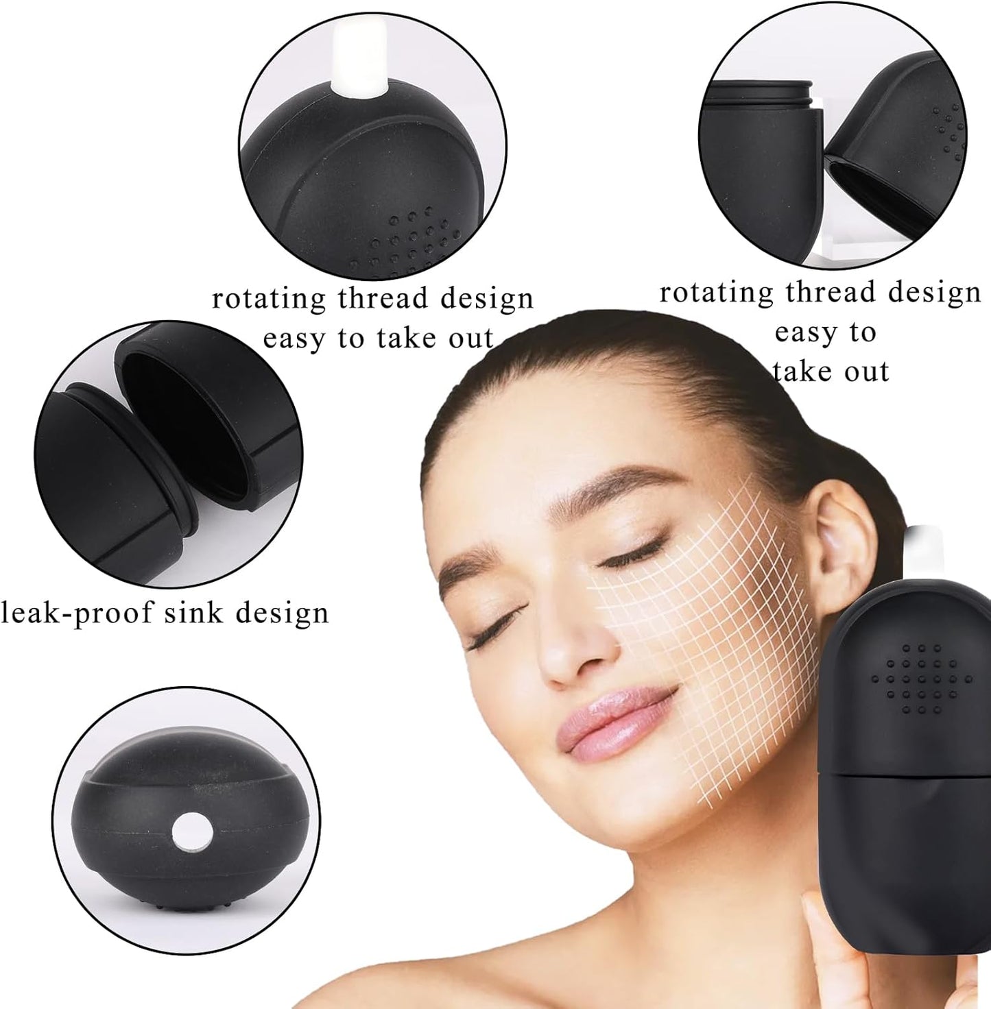 Ice Roller for Face and Eye, Upgrated Ice Face Roller, Facial Ice Roller Skincare Ice Roller, Contour Ice Cube for Face Ice Face Massager, Silicone Ice Mold for Face for Beauty Puffiness Pain Relief